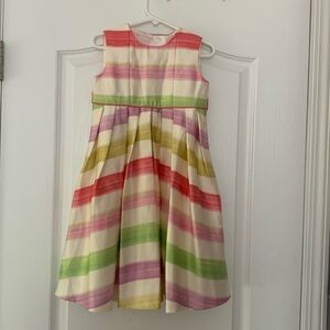 Monsoon fit and flare dress striped bow‎ Size 2/3 y multicolored formal party